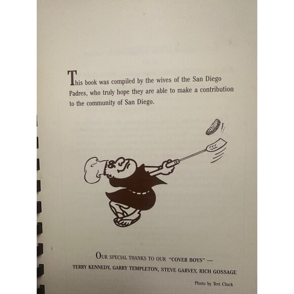 Padre Pickins Cookbook 1984  San Diego MLB Baseball Garvey Gossage Gwynn spiral - Picture 5 of 5